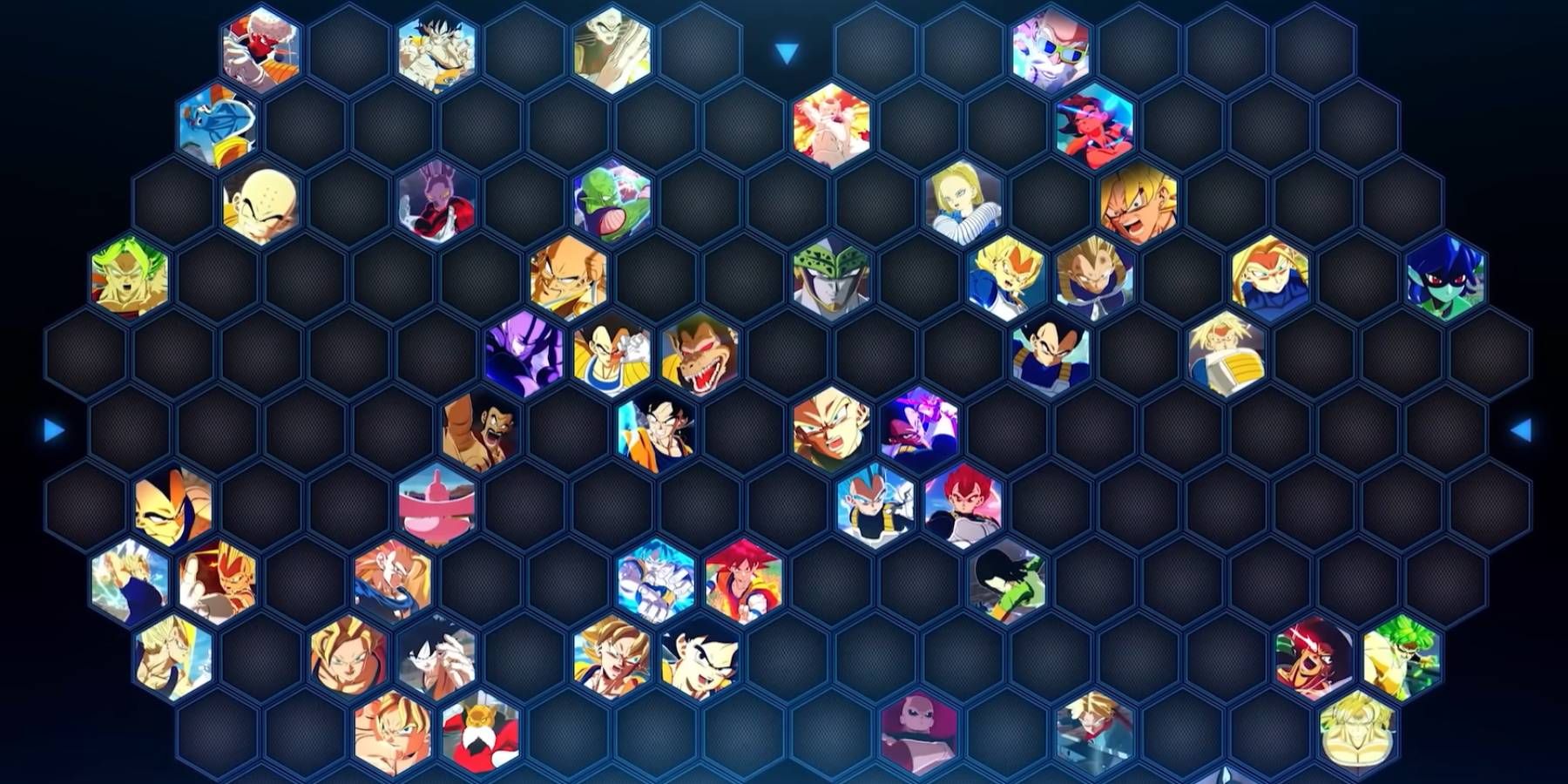 Grid of characters from the Speed vs. Power trailer for Dragon Ball: Sparking! ZERO