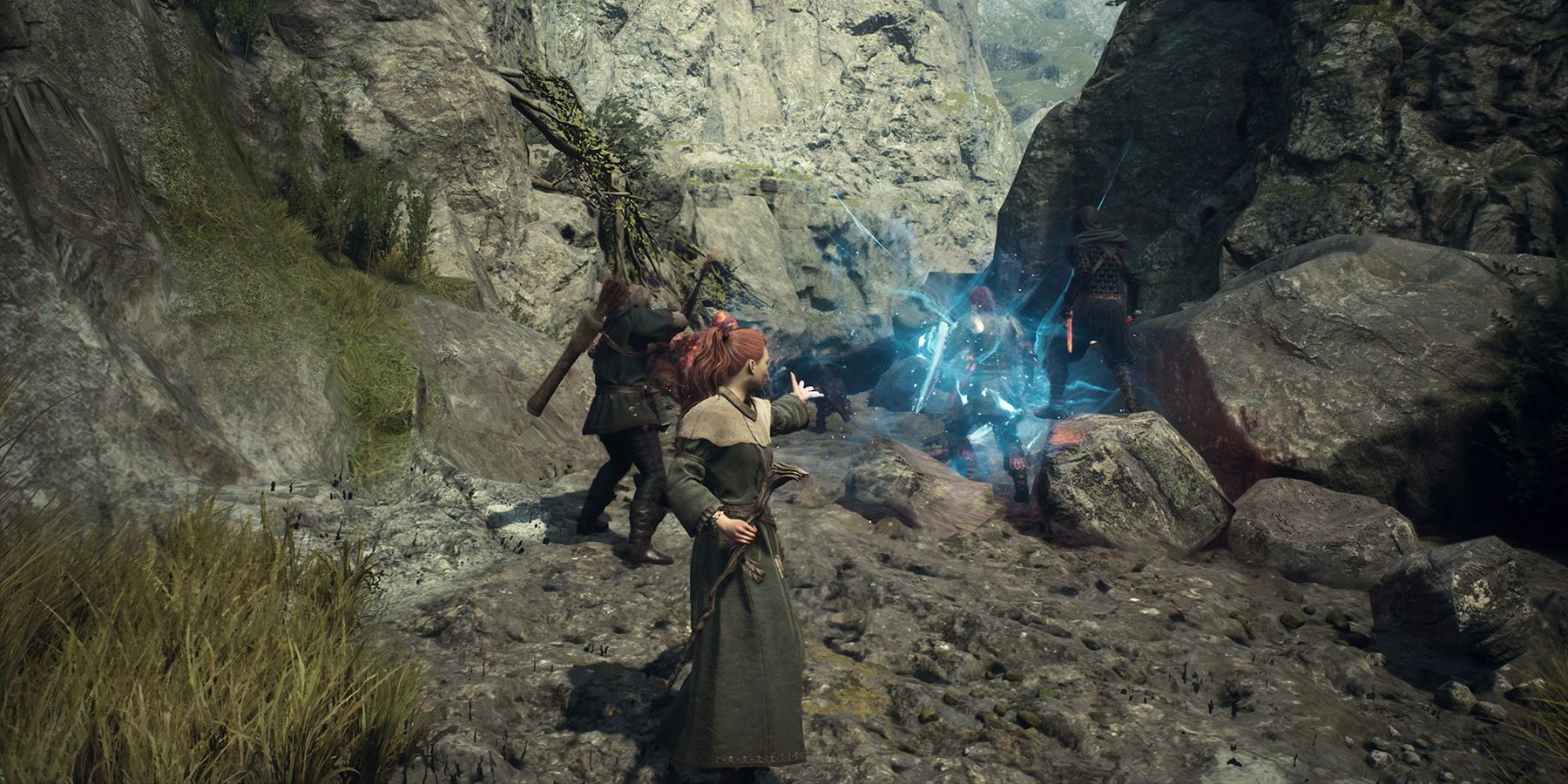 Dragon's Dogma 2 Mage casting a spell on a group of enemies
