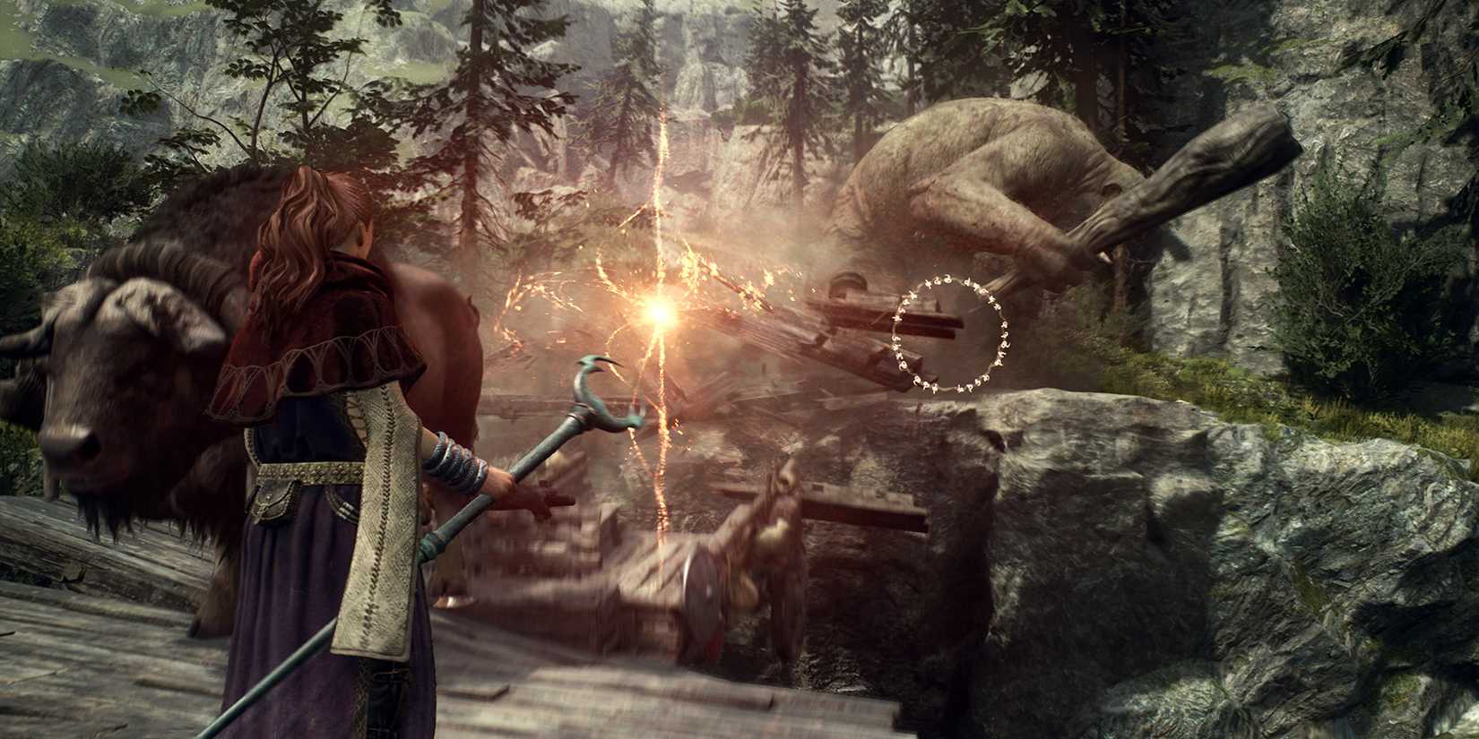 Dragon's Dogma 2 Sorcerer casting a fire spell