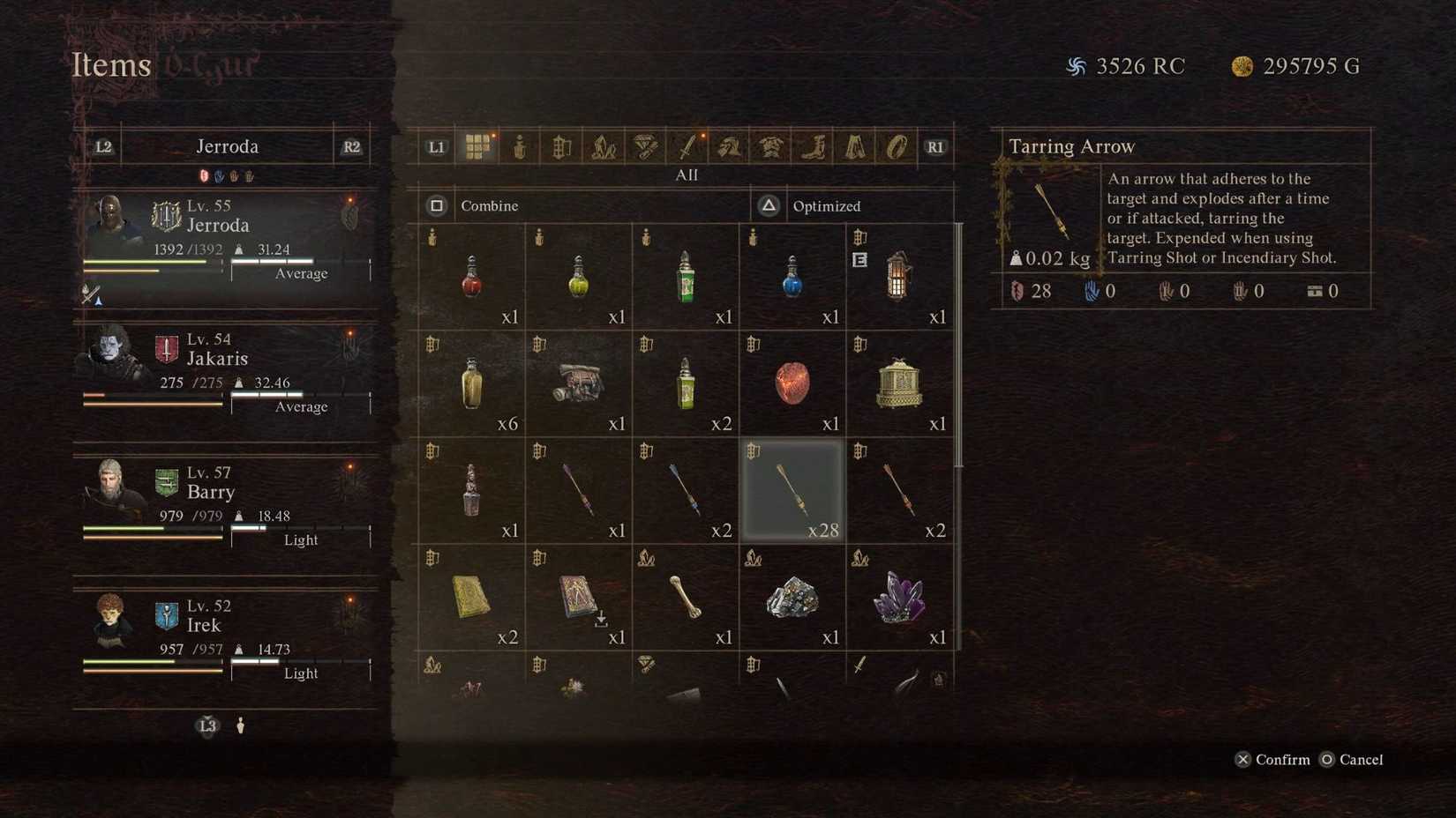 The Tarring Arrow as show in the Dragon's Dogma 2 Items menu