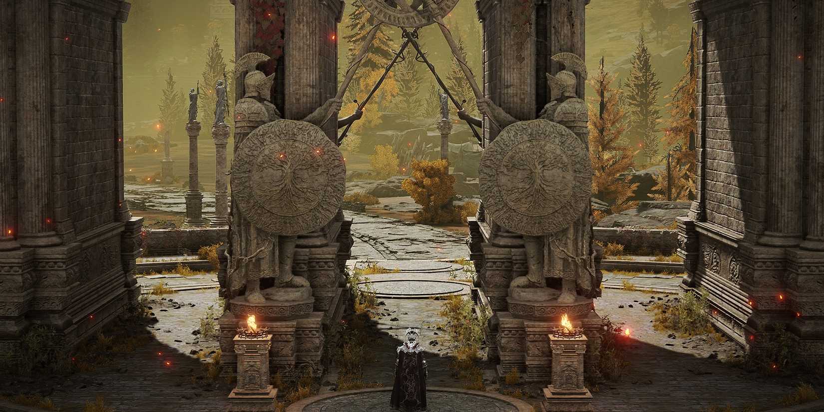 Player takes the Grand Lift of Dectus to reach the Altus Plateau