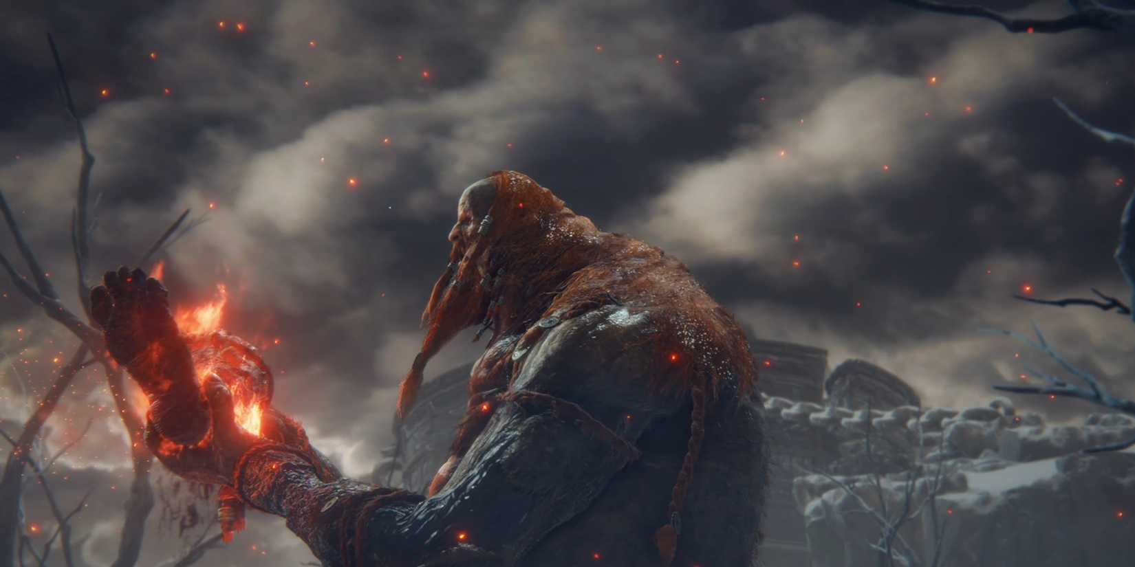 Fire Giant rips off his leg in Elden Ring