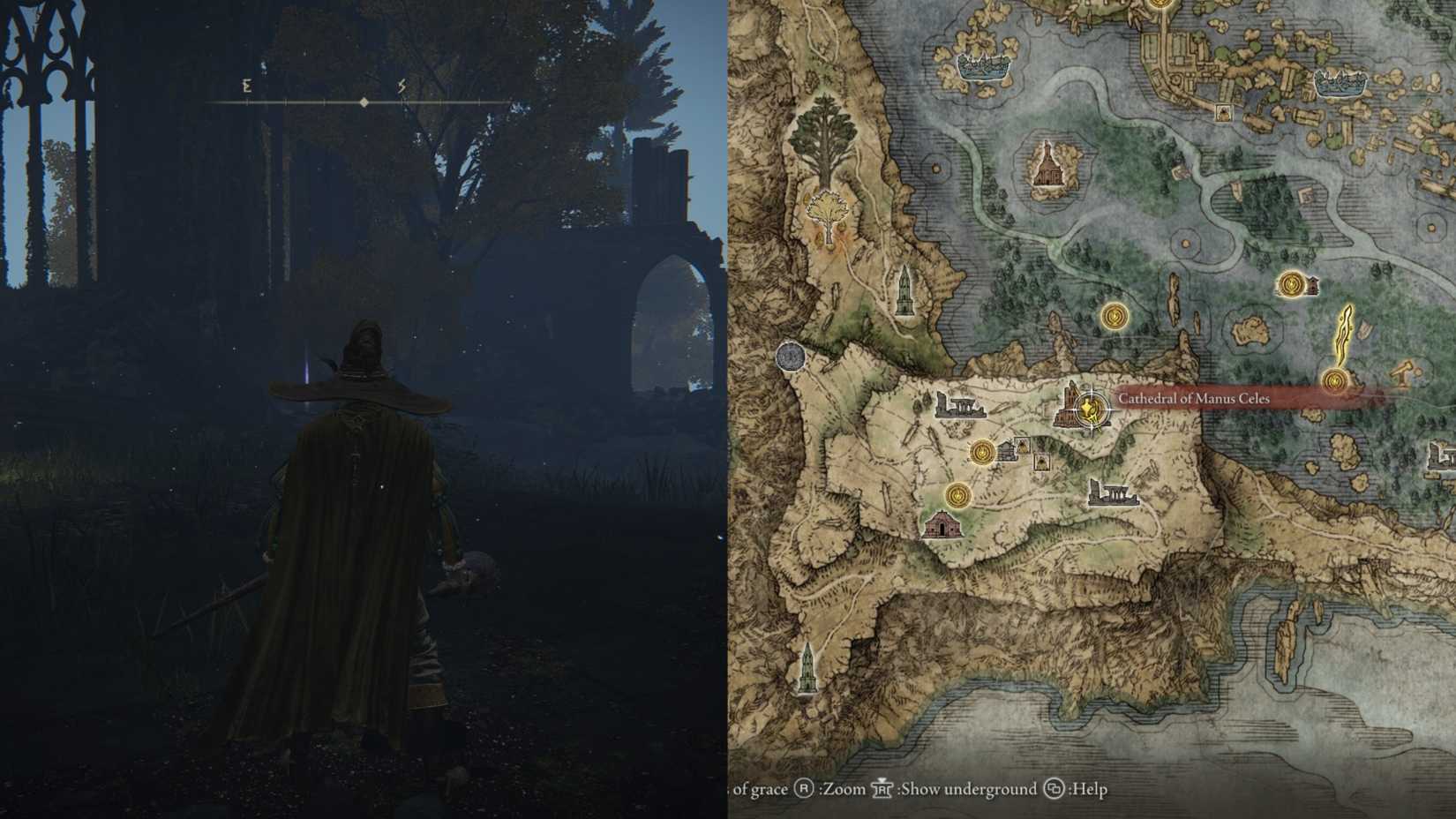 Elden Ring Starlight Shard location - Cathedral of Manus Celes location