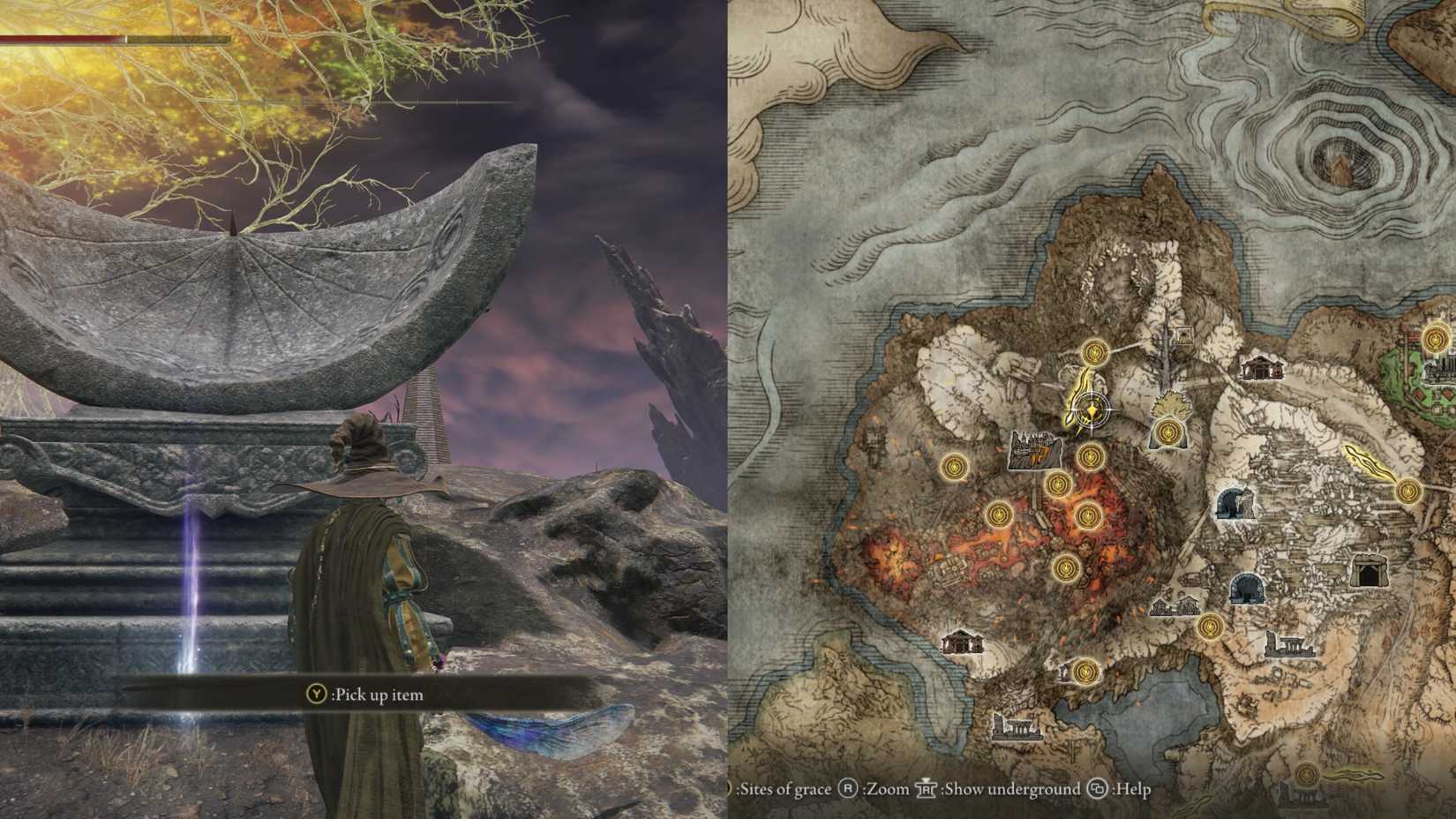 Elden Ring Starlight Shard location - Near Full-Grown Fallingstar Beast