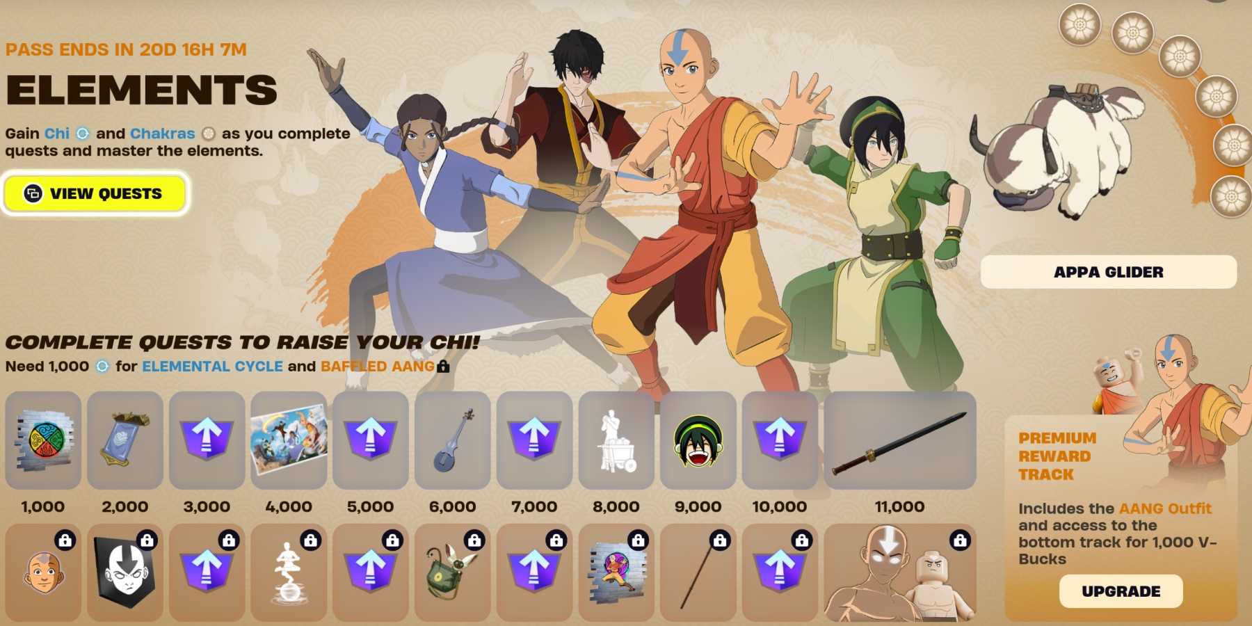 Element Ranting Fortnite x Avatar: The Last Airbender - Elements Pass Items & Rewards