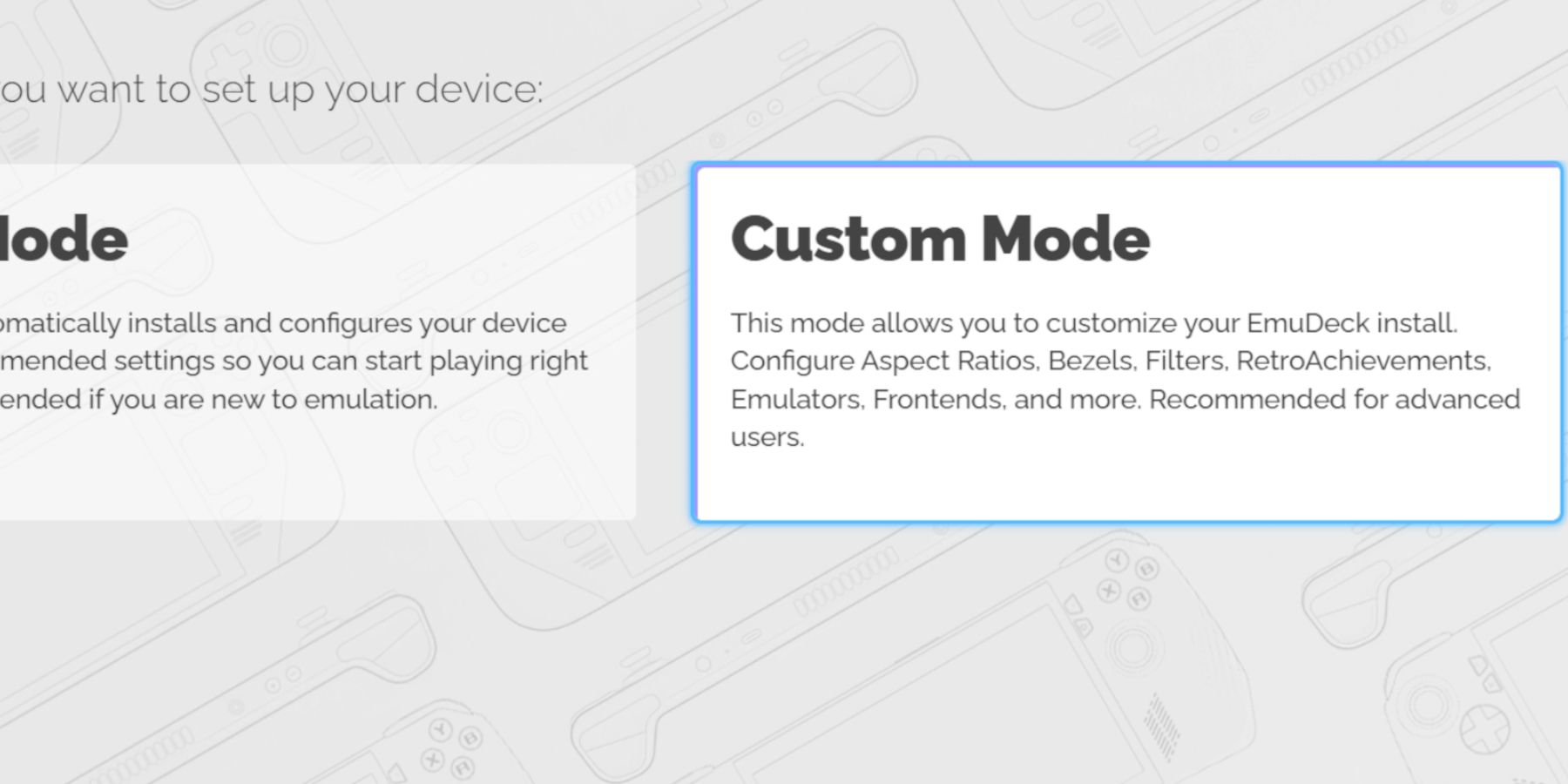 EmuDeck custom mode