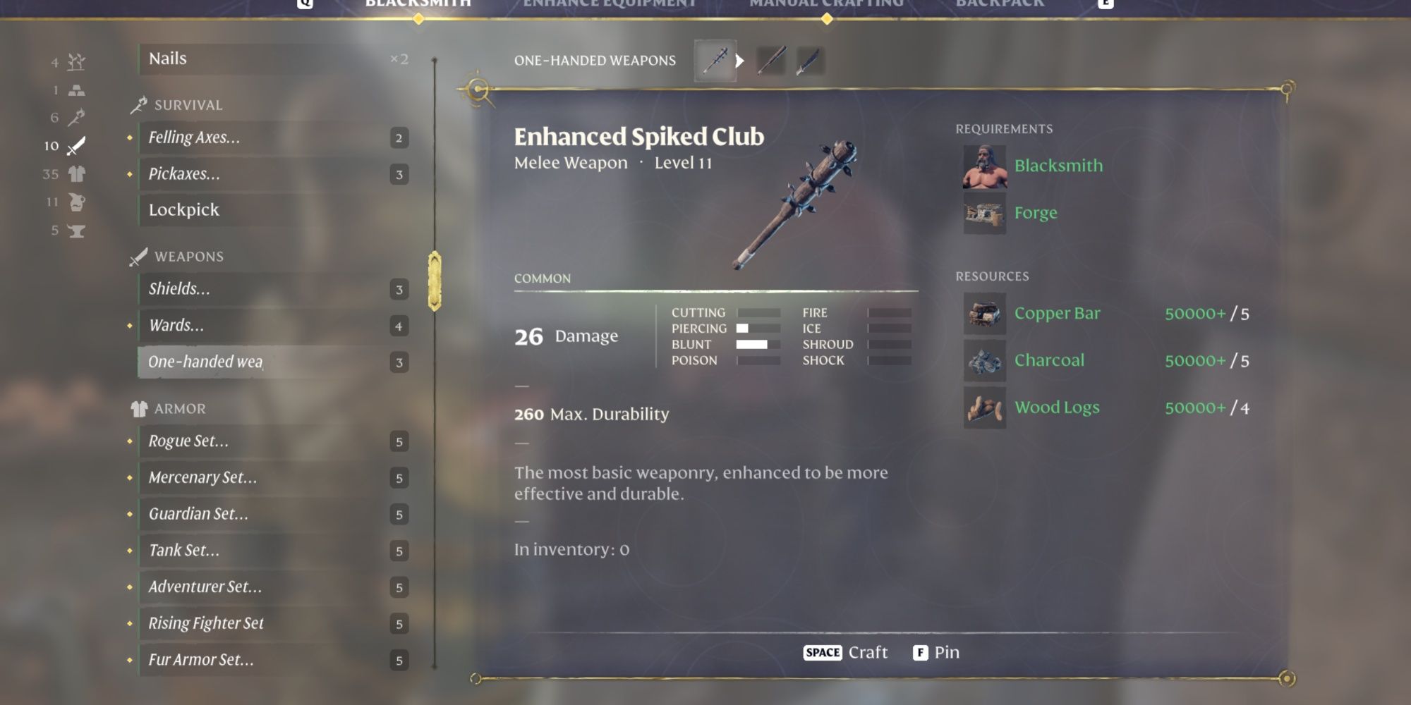 Enhanced Spike Club Weapon For Warriors In Enshrouded