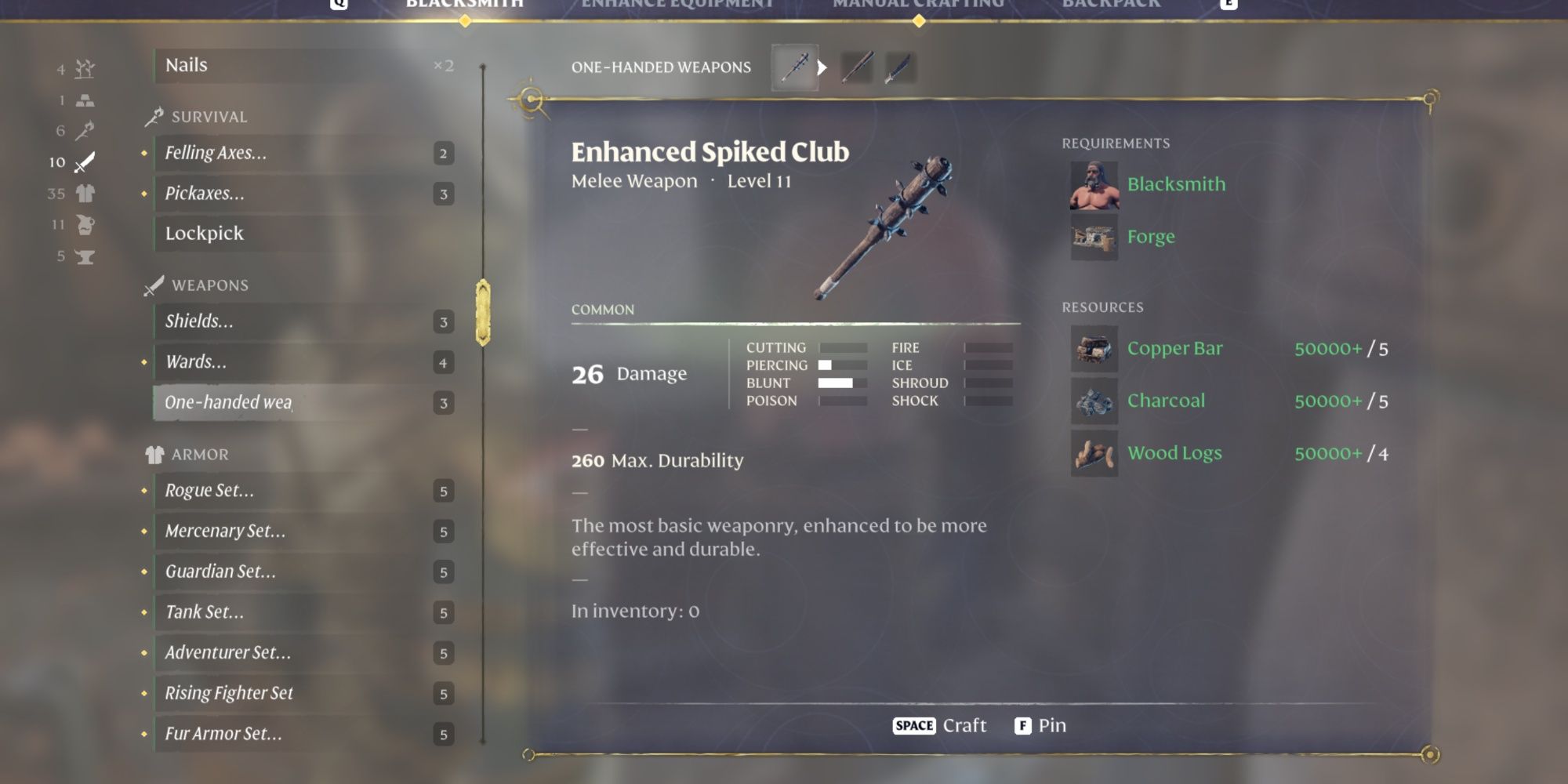 Enhanced Spiked Club Tank Weapon In Enshrouded