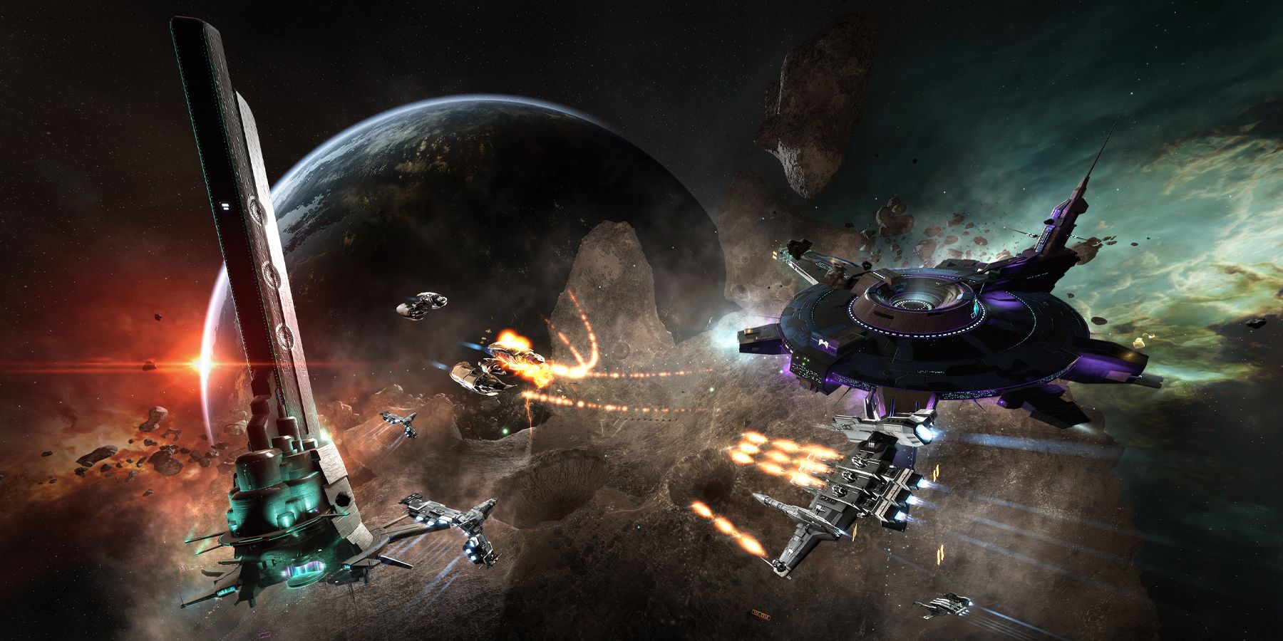 A space fight in EVE Online