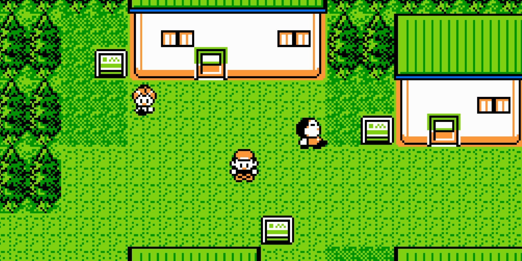 Exploring a town in Pokemon Gold