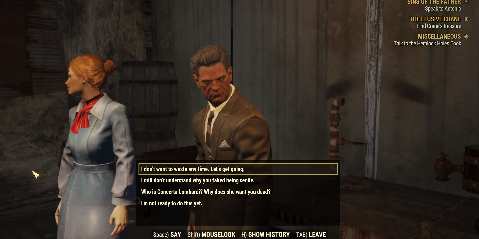 Image of Antonio at the start of Sins of the Father quest in Fallout 76