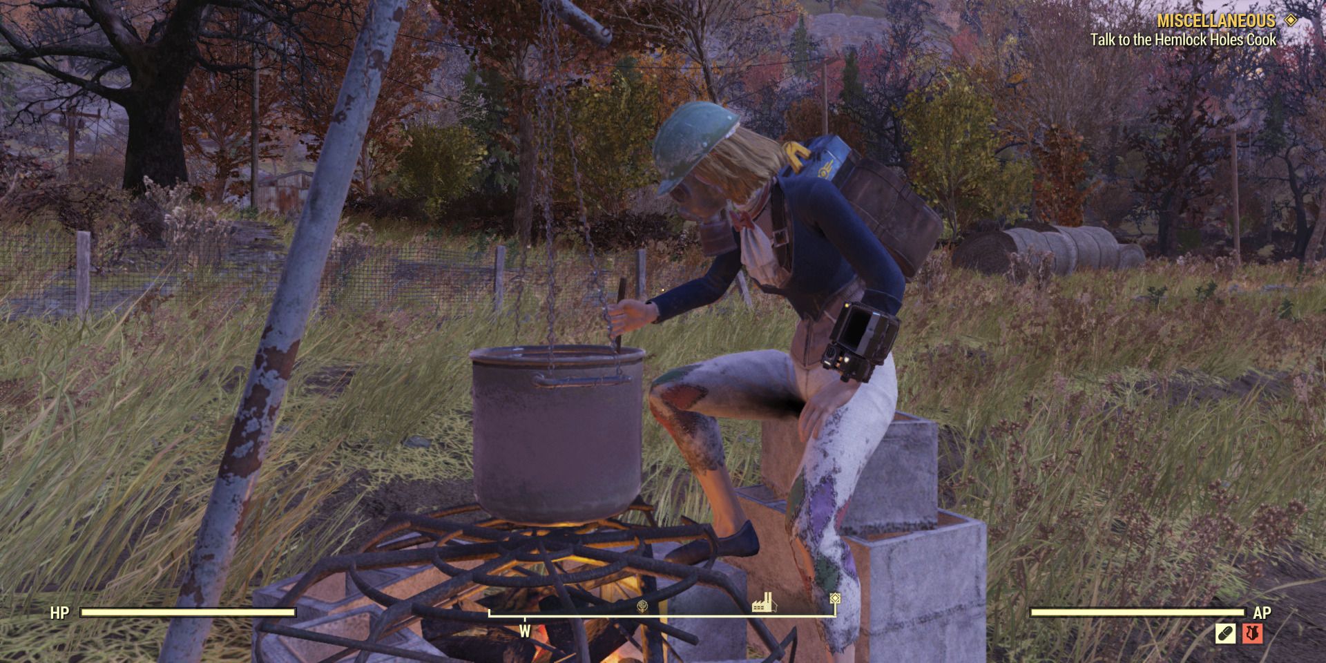 Image of a character cooking in Fallout 76