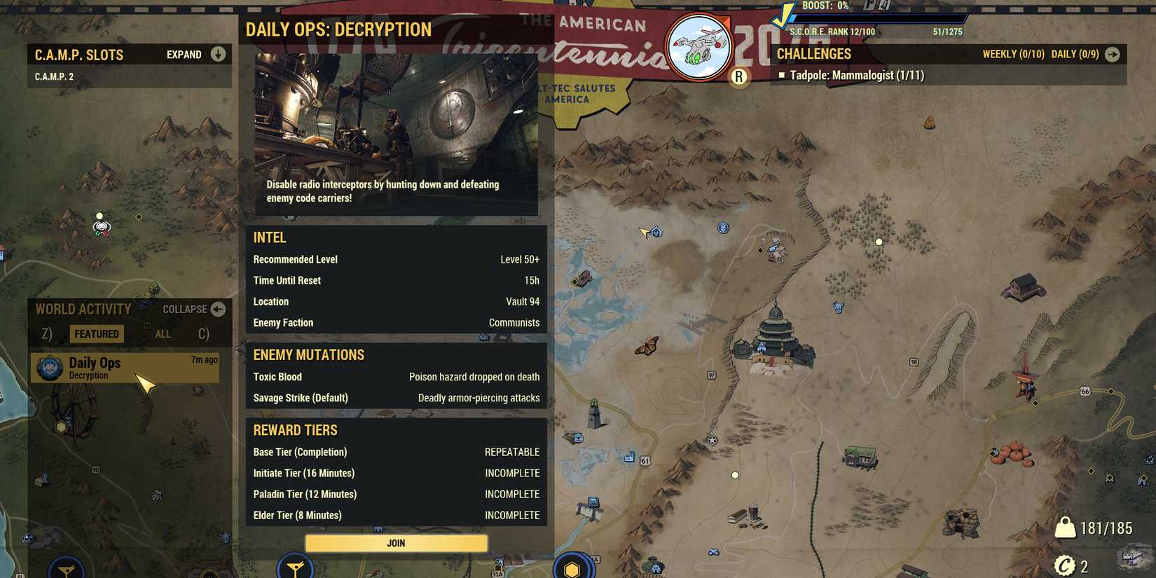 Image of a daily ops quest in Fallout 76