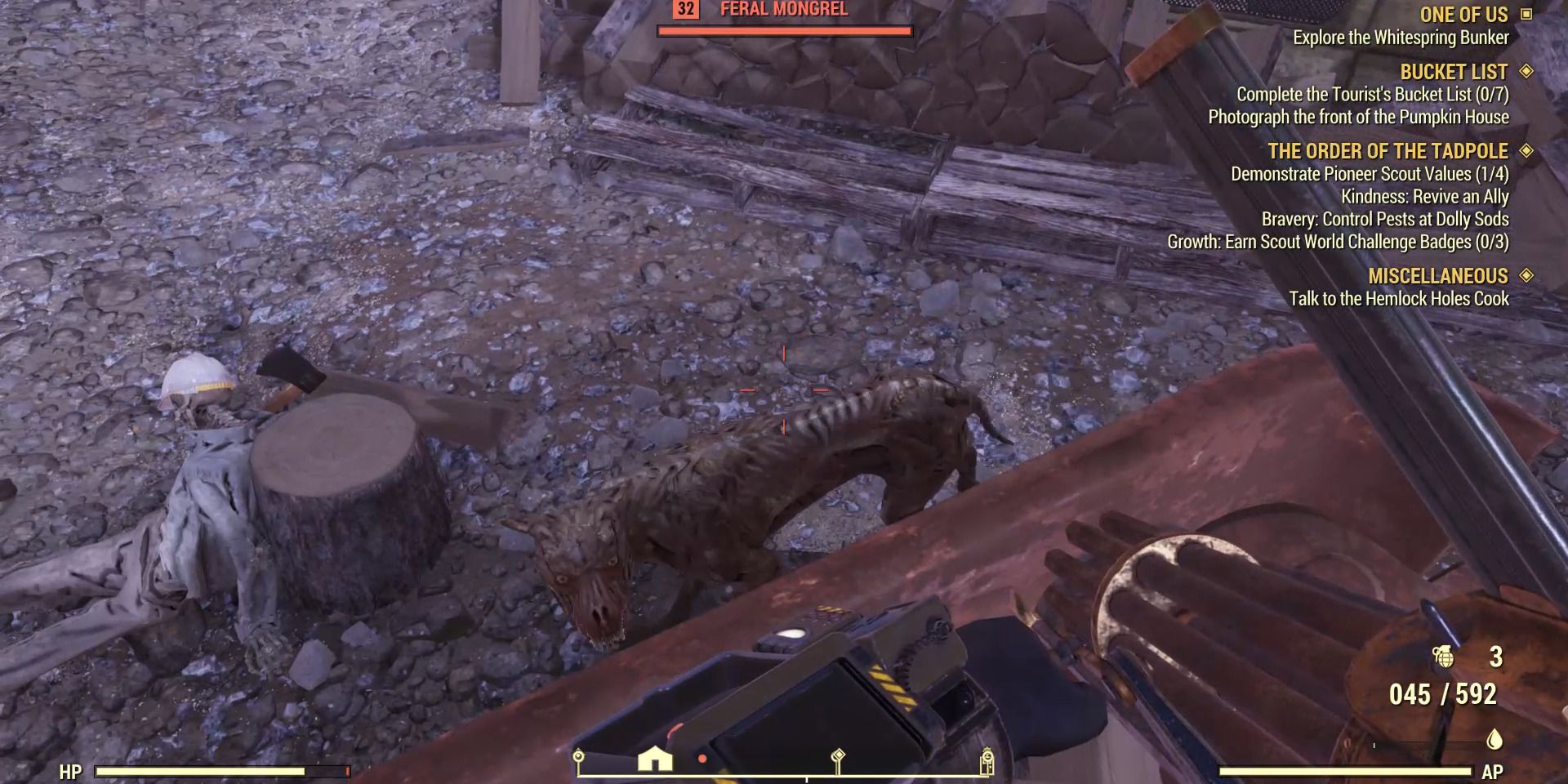 Image of a feral mongrel in Fallout 76