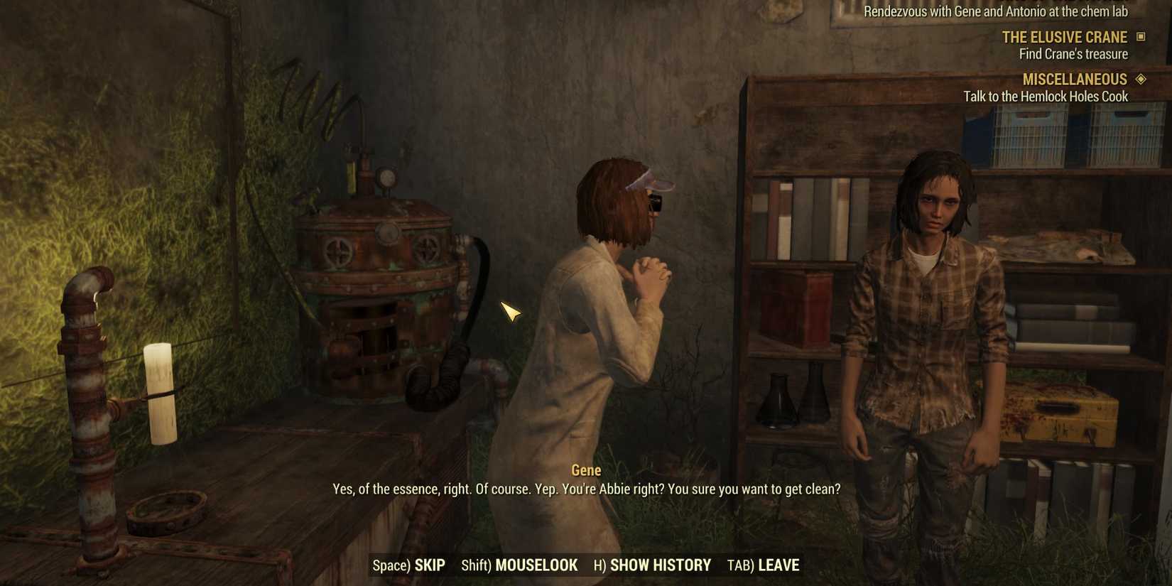 Image of Gene at the chem lab in Fallout 76