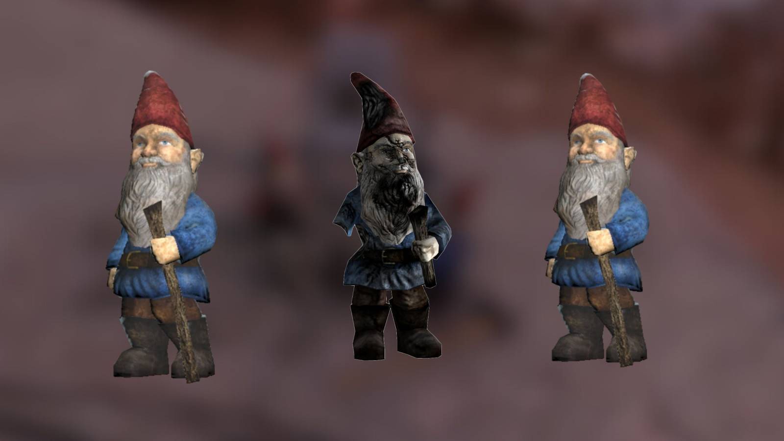 three gnomes from fallout 76.
