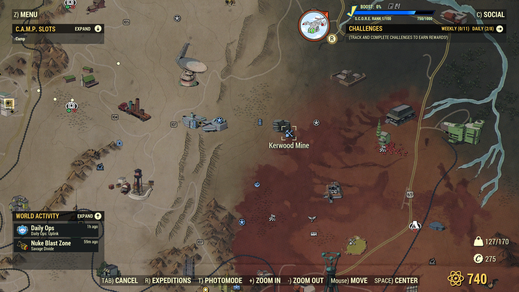 Kerwood Mine on Fallout 76's map