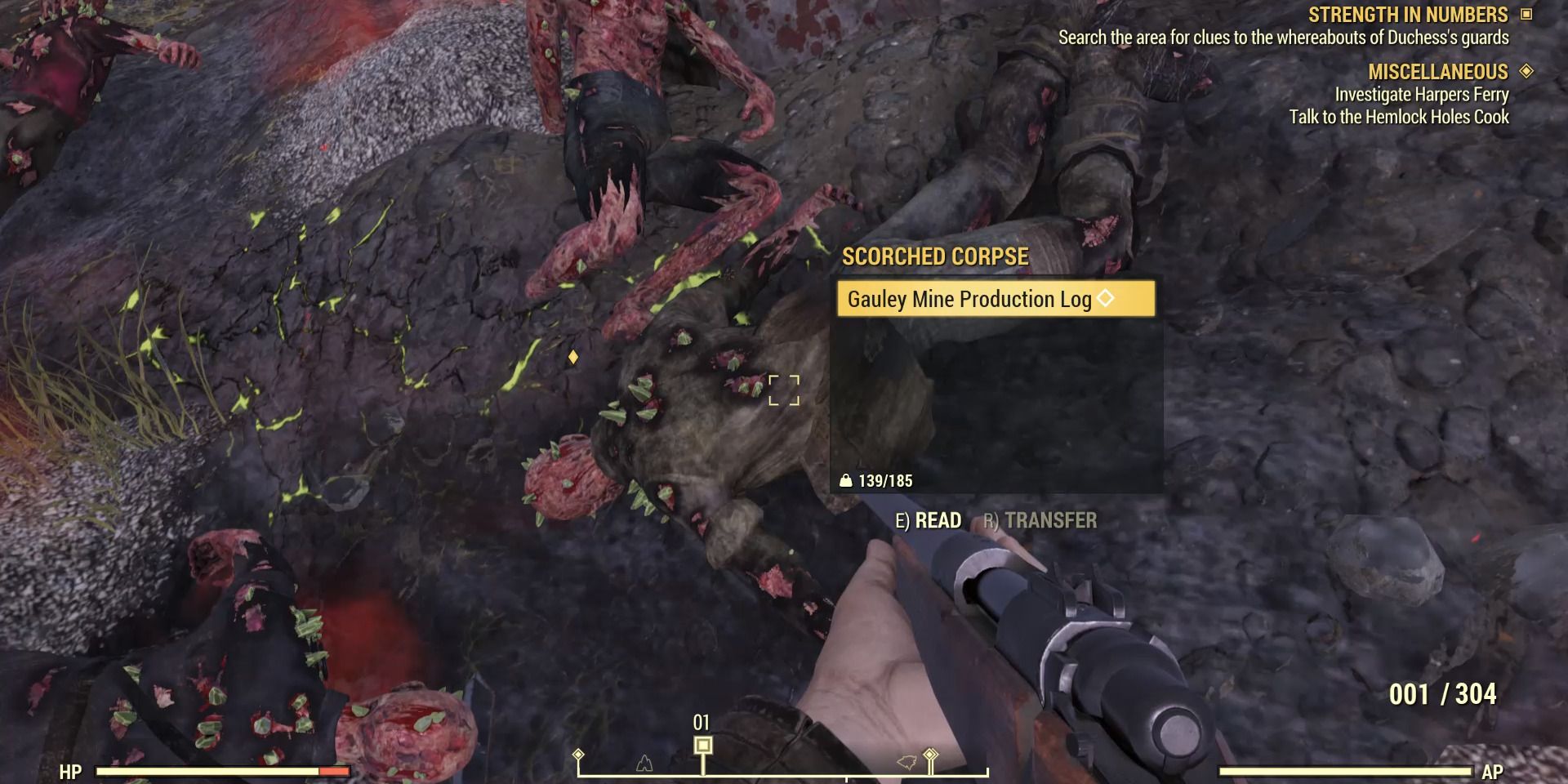 Image of a Scorched with the Gauley Mine Production Log in Fallout 76