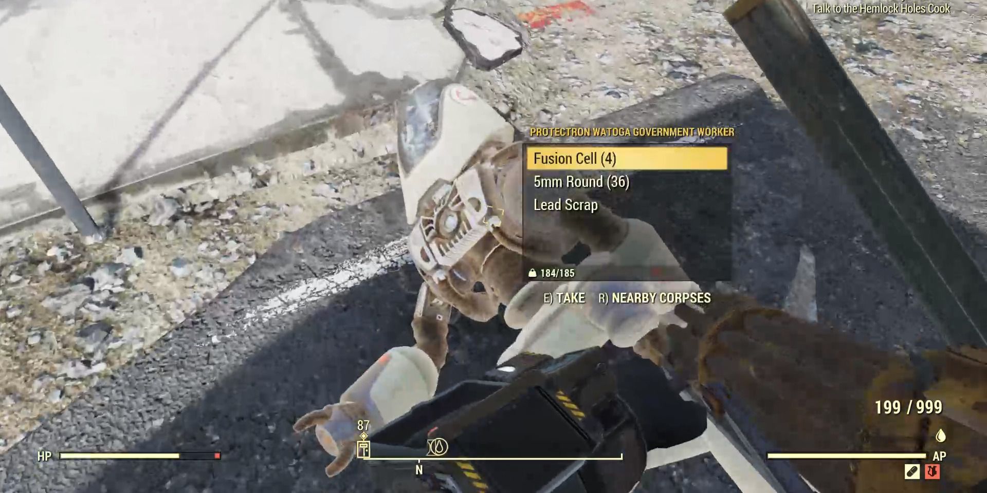 Image of loot from a protectron in Fallout 76
