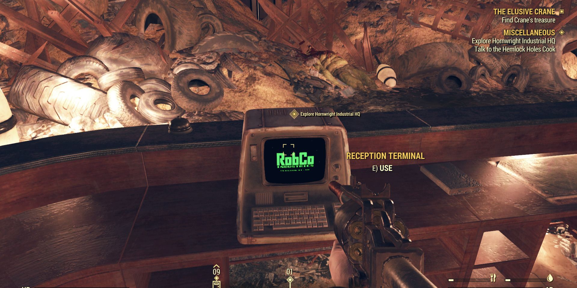 Image of the reception terminal in the HQ in Fallout 76