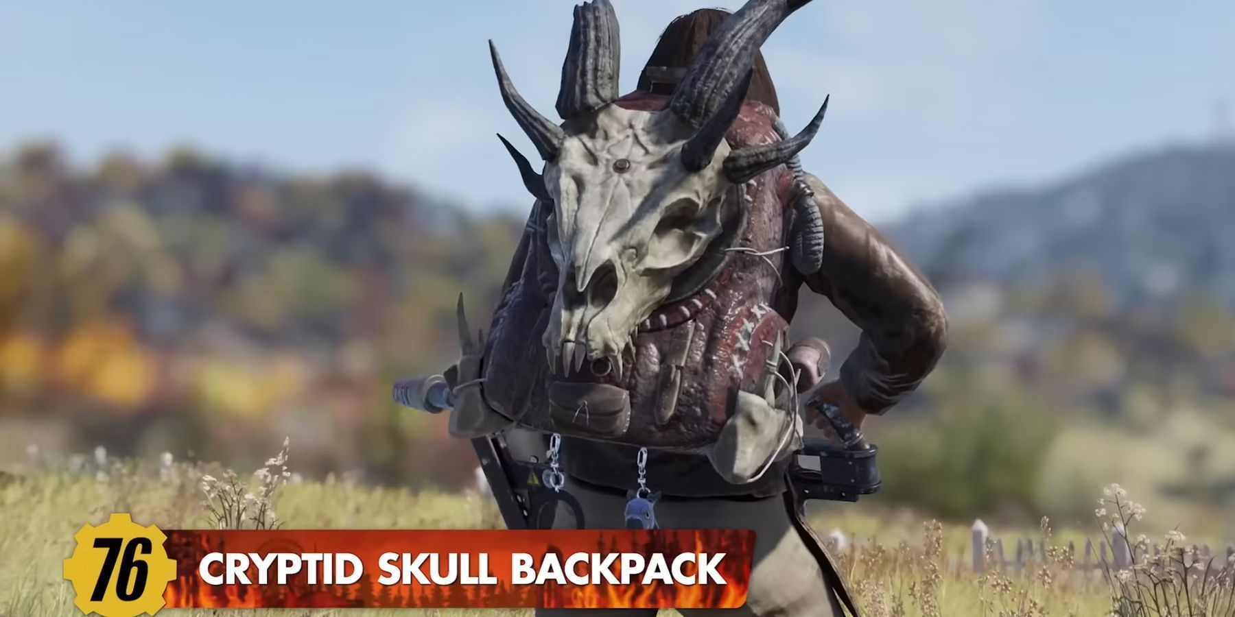 Fallout 76 Season 16 Cryptid Skull Backpack