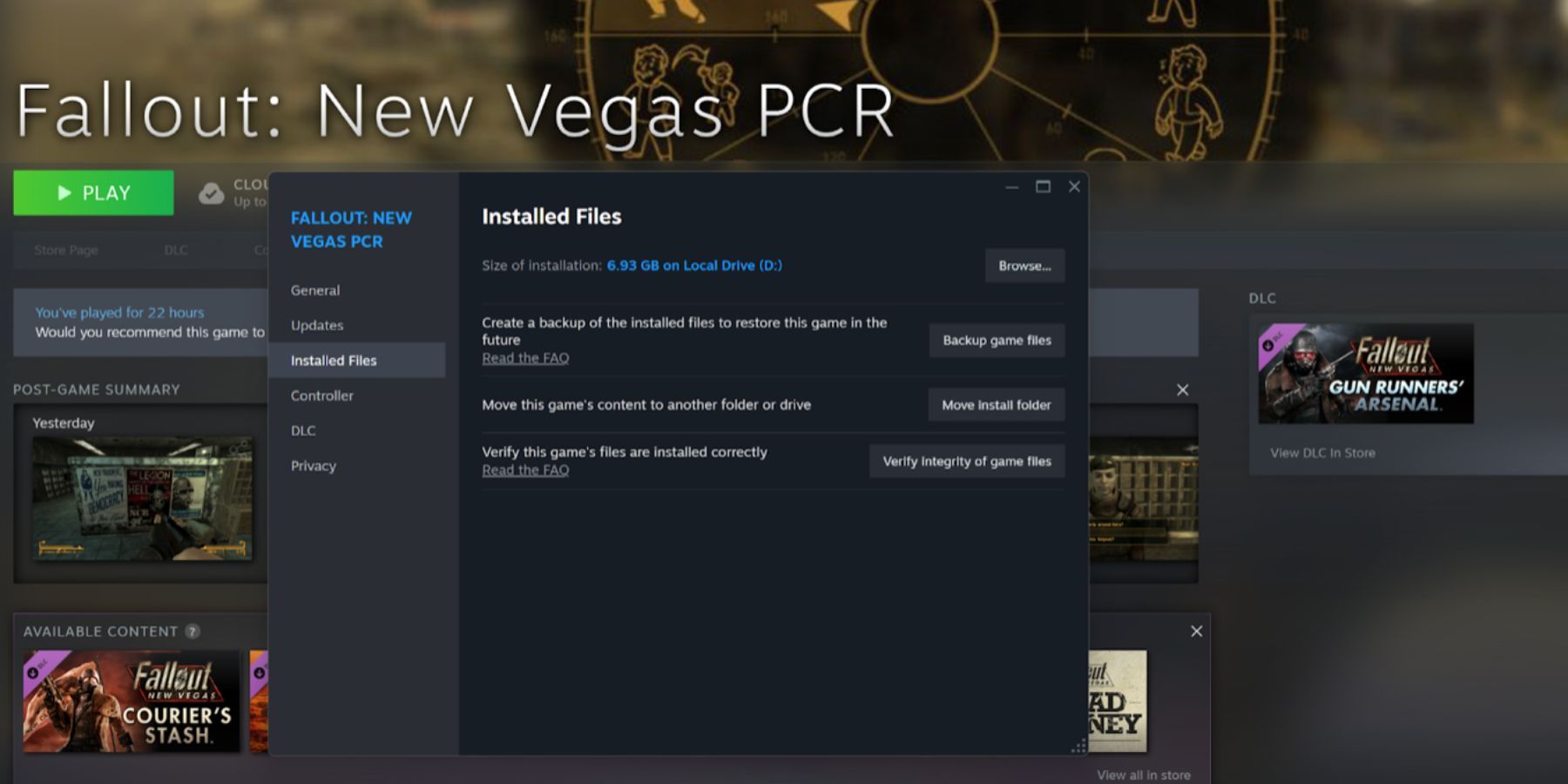 Fallout New Vegas: game's files