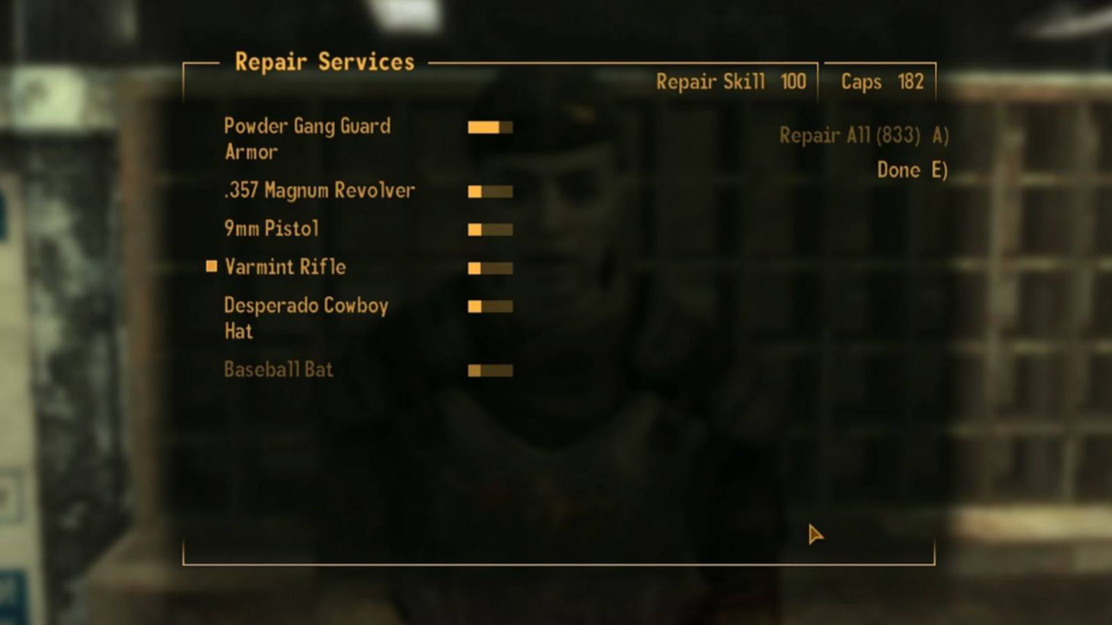 Fallout New Vegas: Repair Services