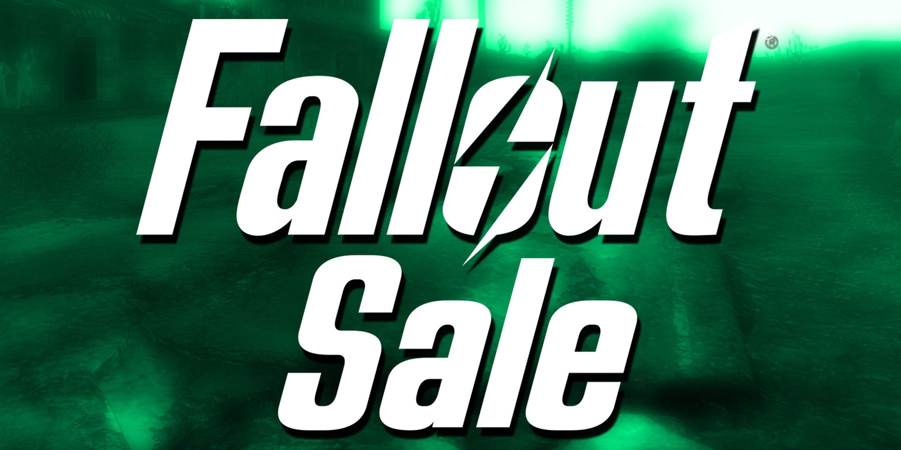 Fallout Sale tagline on partially blurred New Vegas Goodsprings screenshot