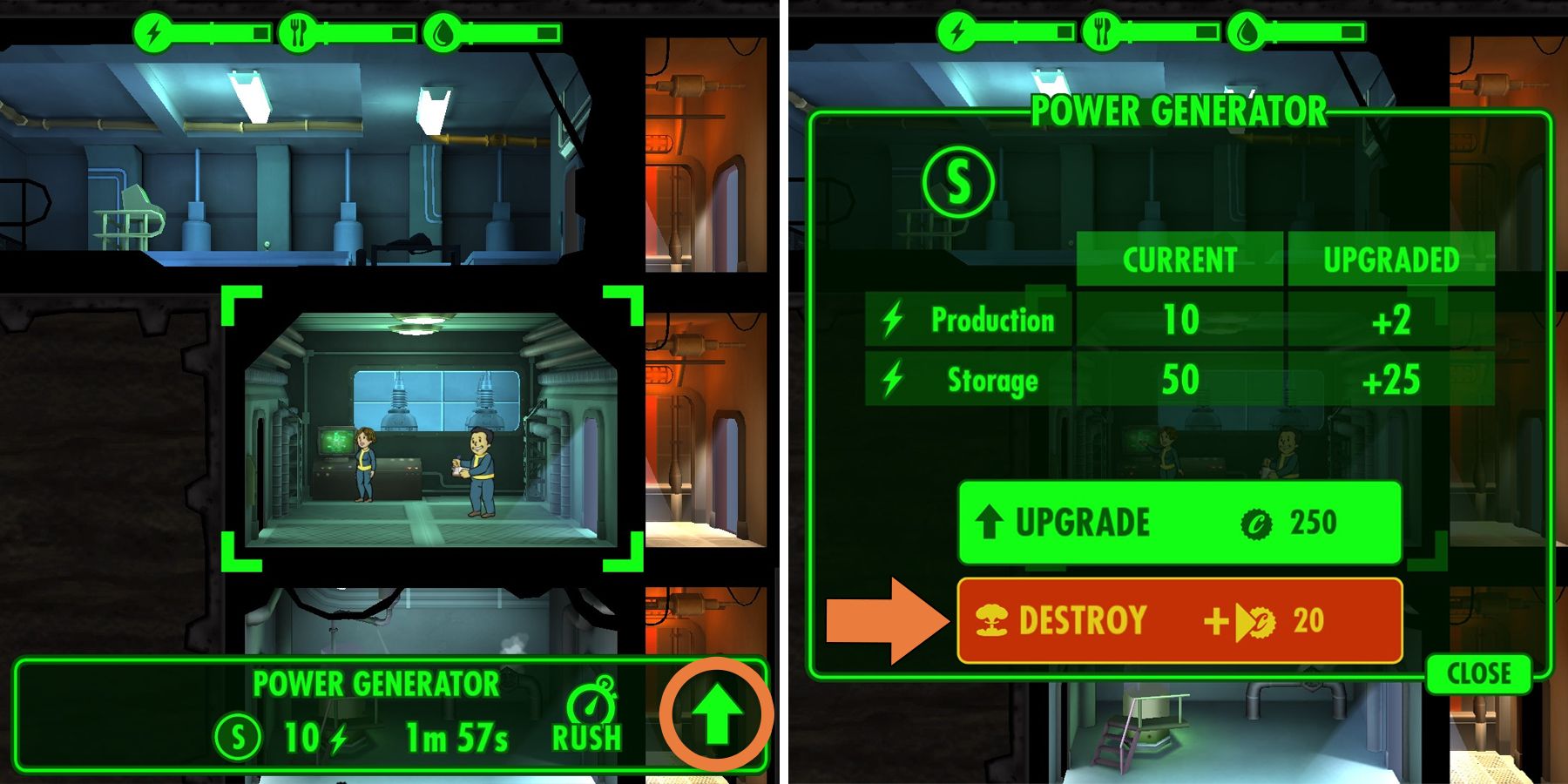 Fallout Shelter - Removing Rooms