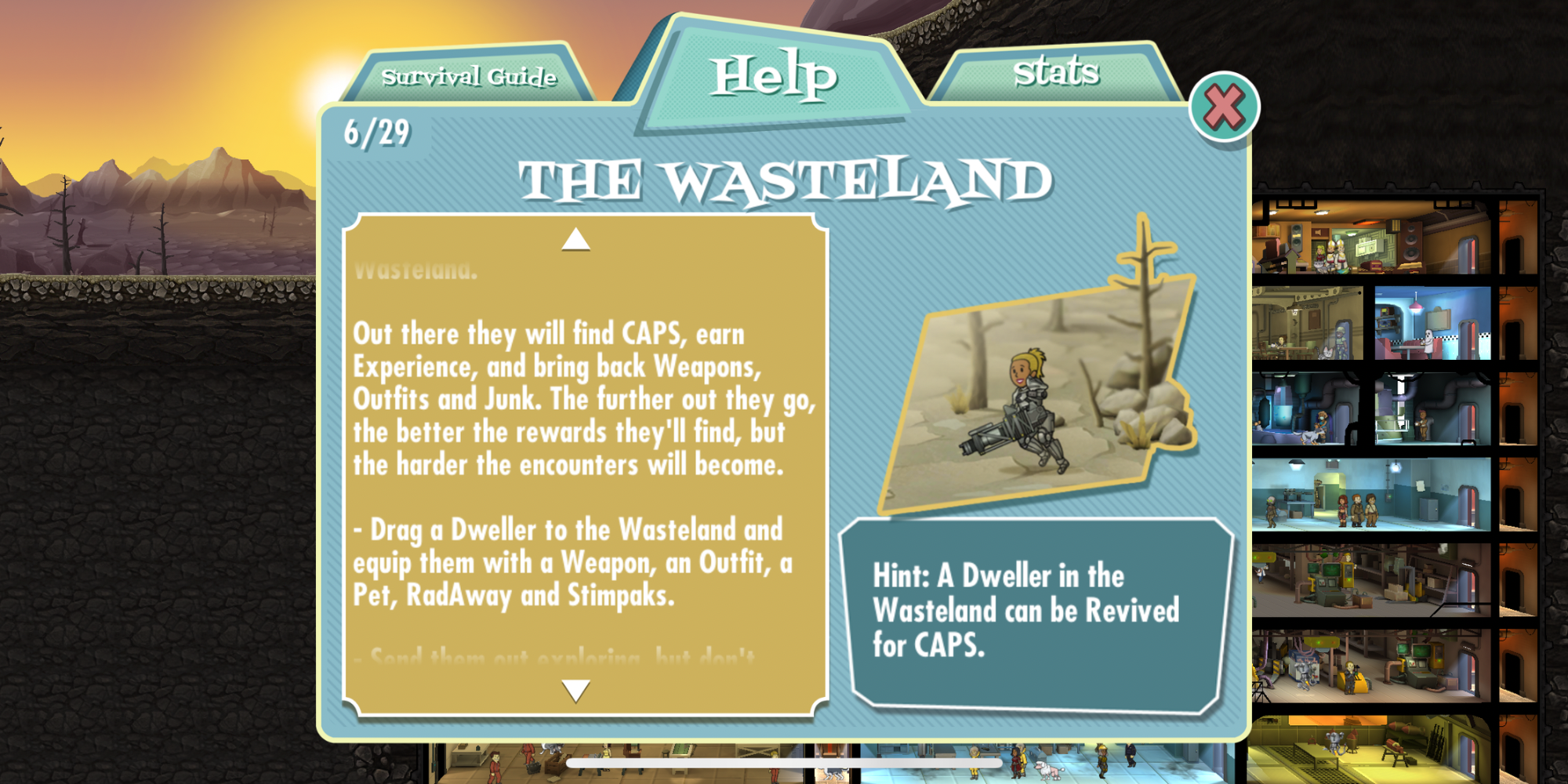 Fallout Shelter - In-Game Wasteland Deacription