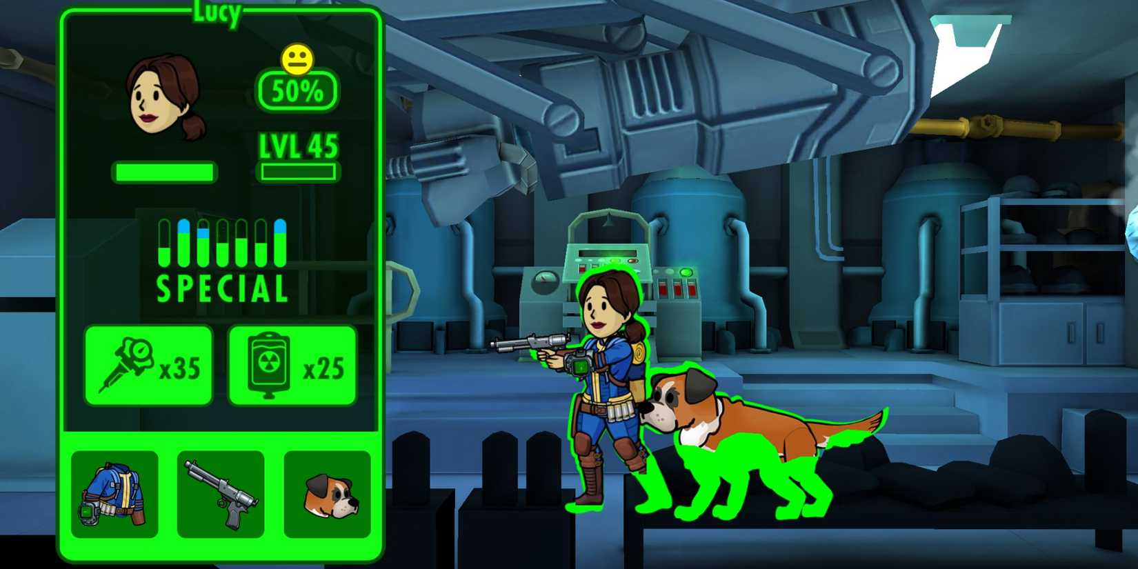 Fallout Shelter - Lucy MacLean as a Vault Dweller 