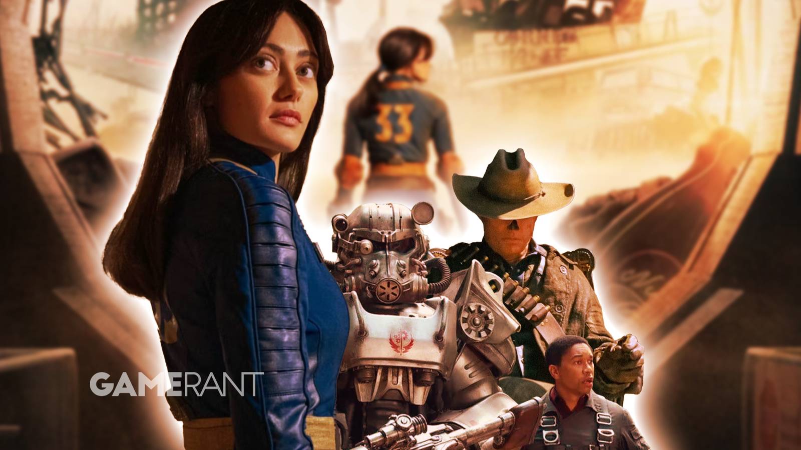 Fallout tv show Lucy MacLean, Maximus, Cooper Howard (The Ghoul)