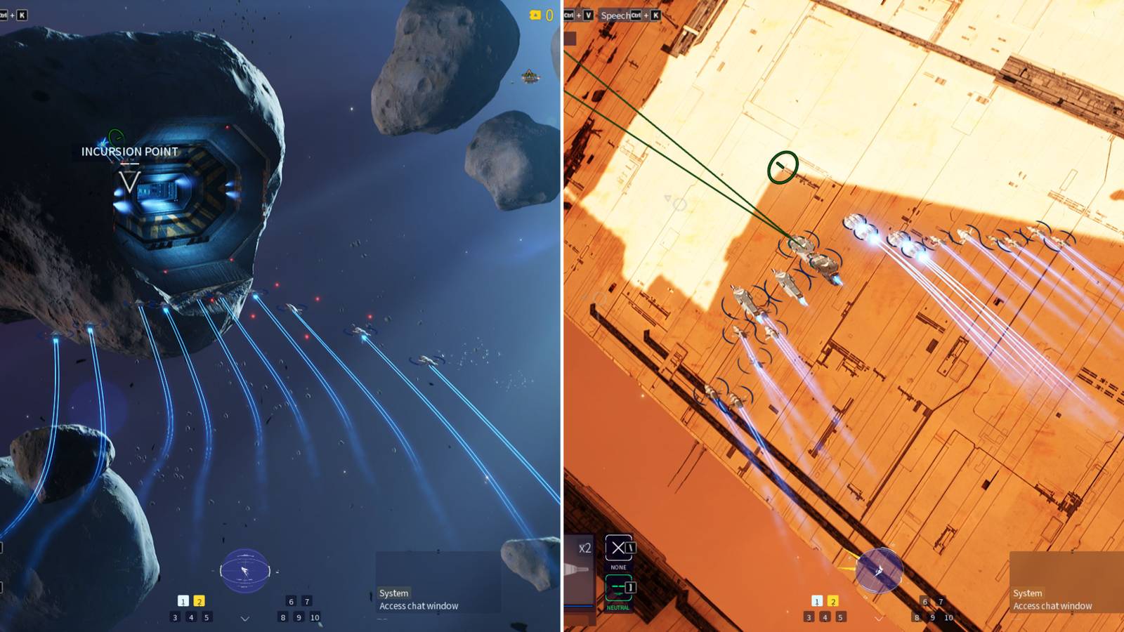 Ships Flying In A Control Group 