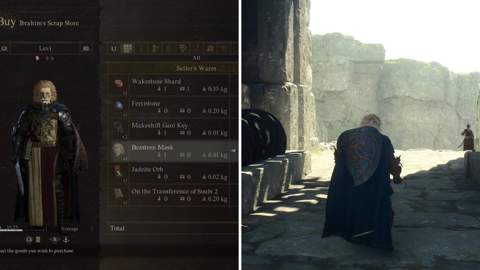 The Player Buying A Beastren Mask & Passing Through The Battahl Gate