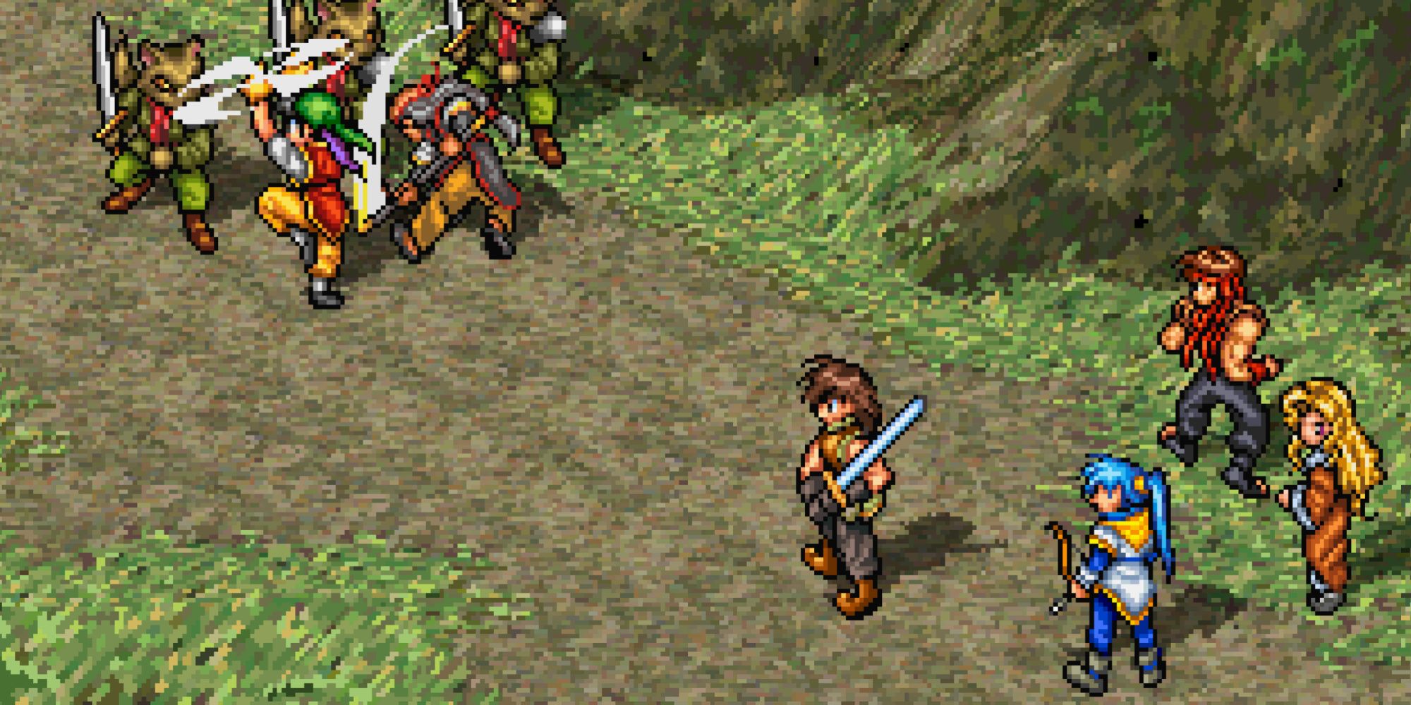 Fighting a battle in Suikoden 1