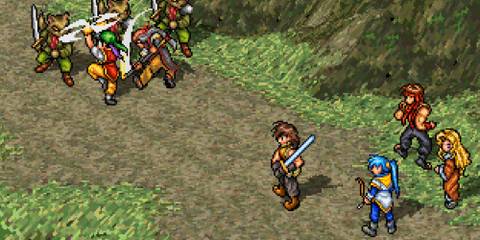 Fighting a battle in Suikoden 1