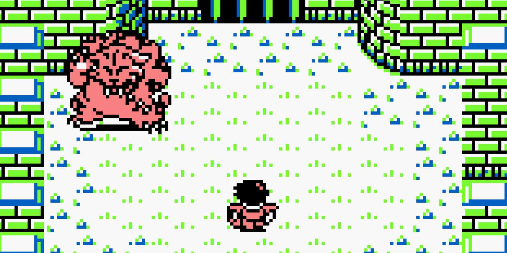 Fighting a boss in Final Fantasy Adventure