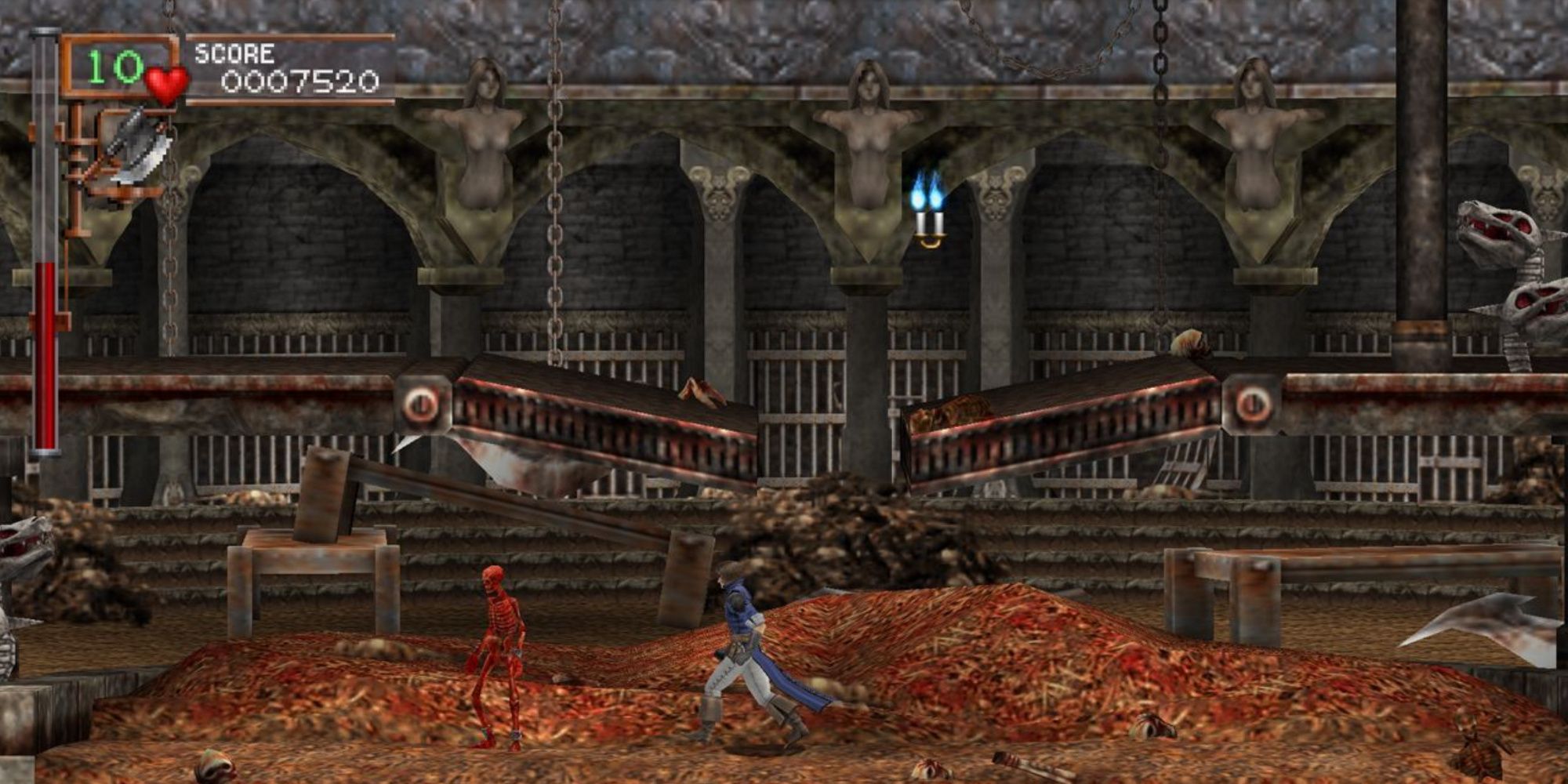 Fighting enemies in Castlevania The Dracula X Chronicles