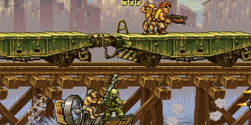 Fighting enemies in Metal Slug X