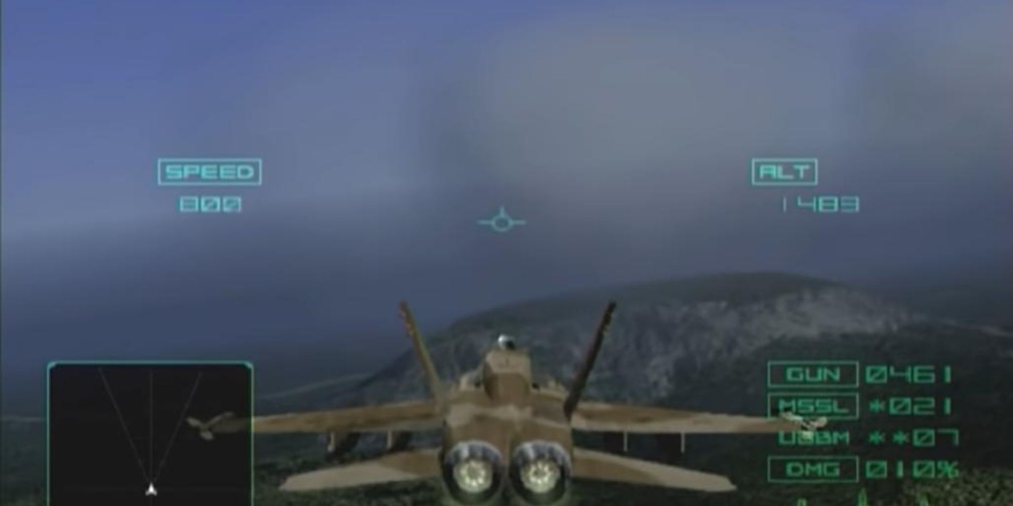 Flying around in Ace Combat 04