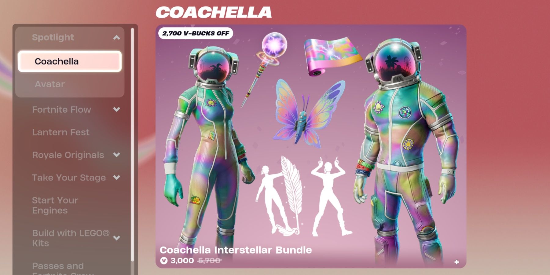 coachella interstellar bundle in fortnite item shop