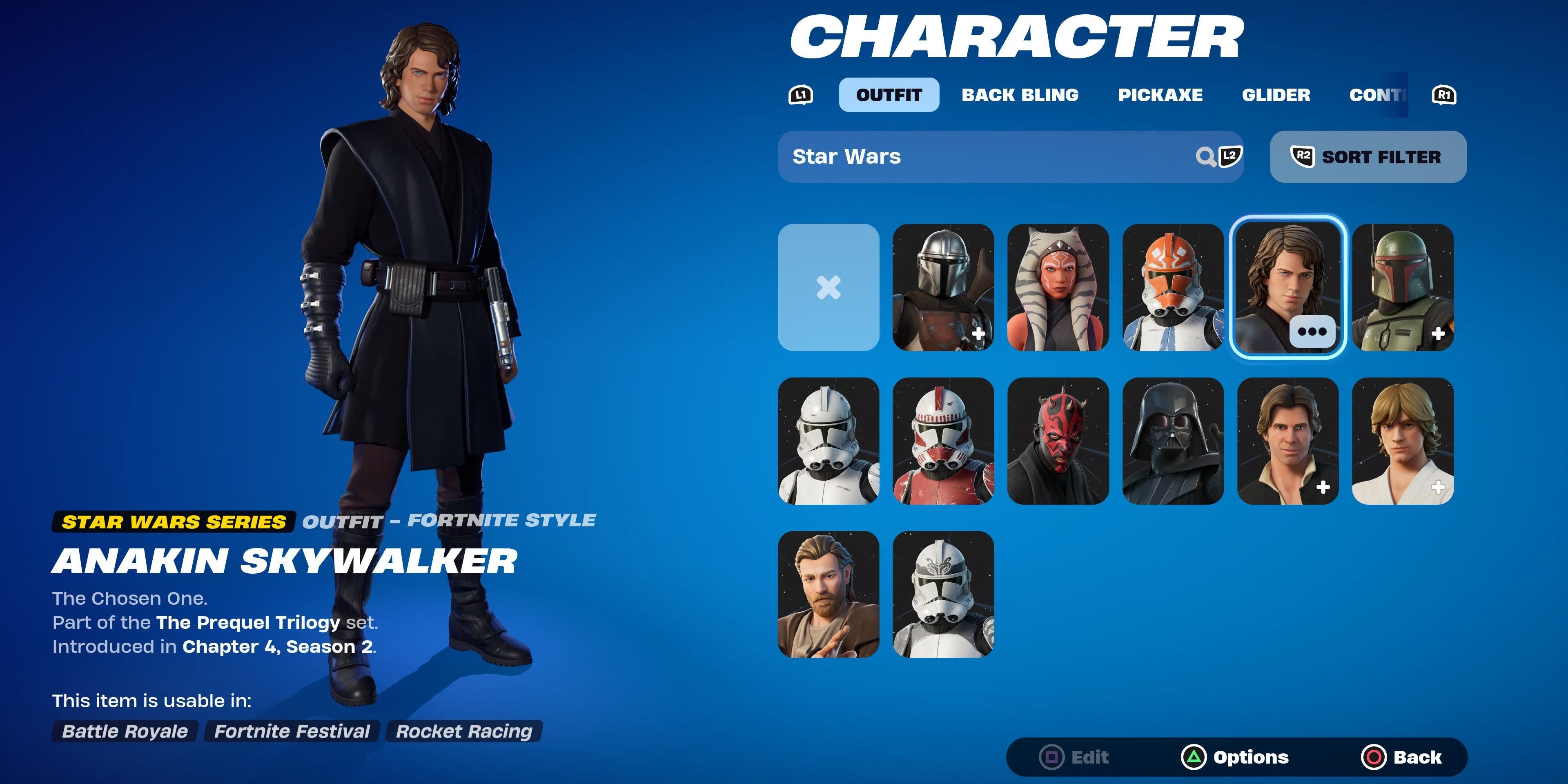 anakin skywalker in fortnite