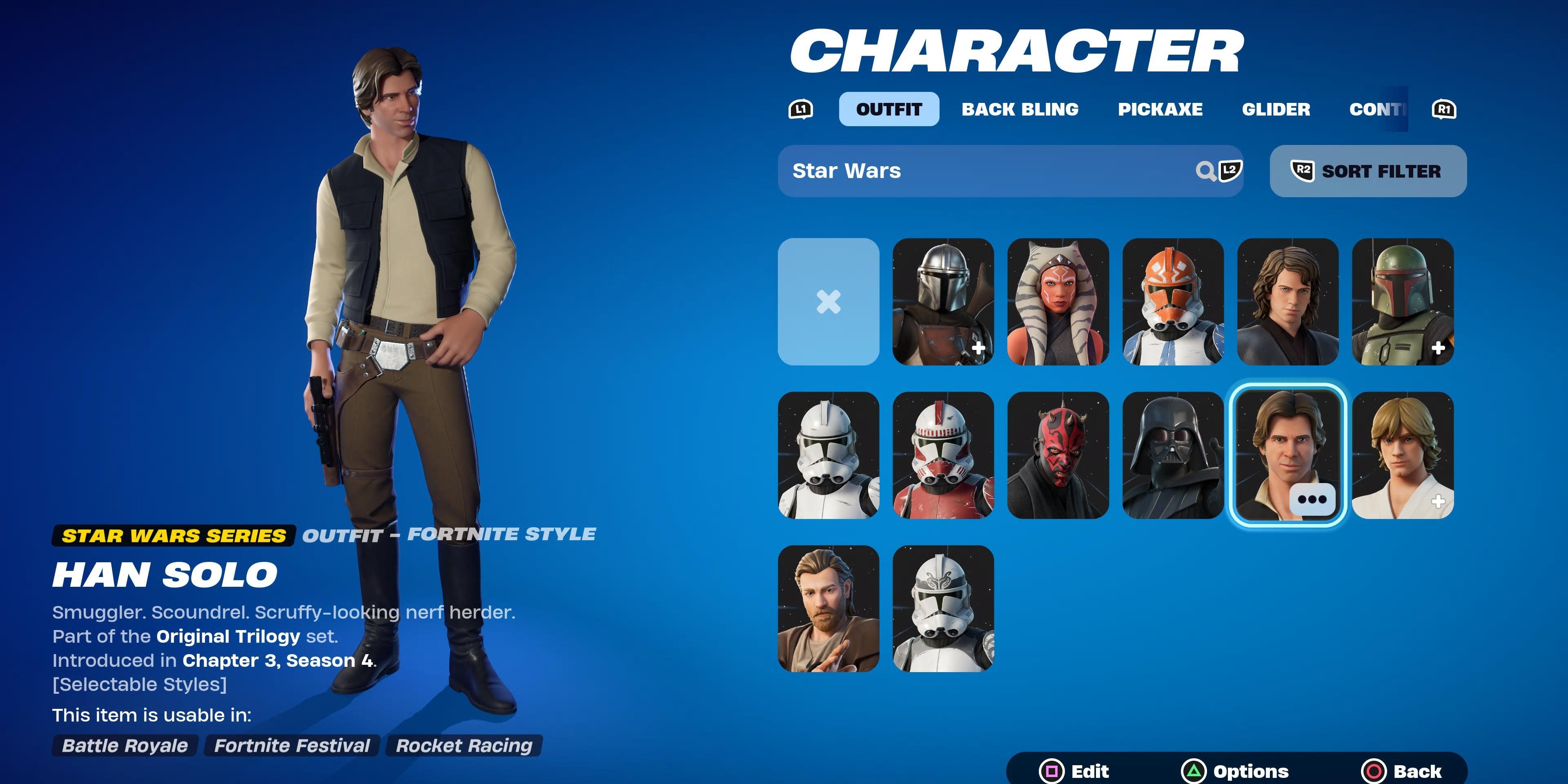 han solo in fortnite