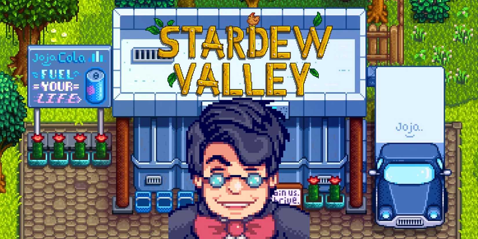 stardew valley morris smiling portrait over jojamart
