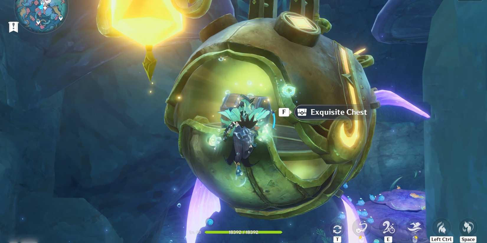 frozen stunned auric anglerfish gold fish robot chest in genshin impact