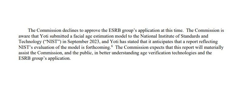 Правительство США отвергает инструмент оценки возраста ESRB