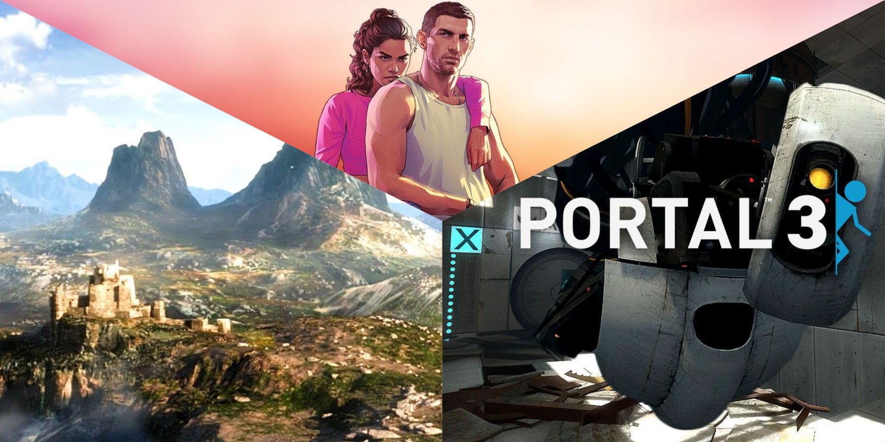 Split Images Featuring The Elder Scrolls 6, GTA 6, and Portal 3