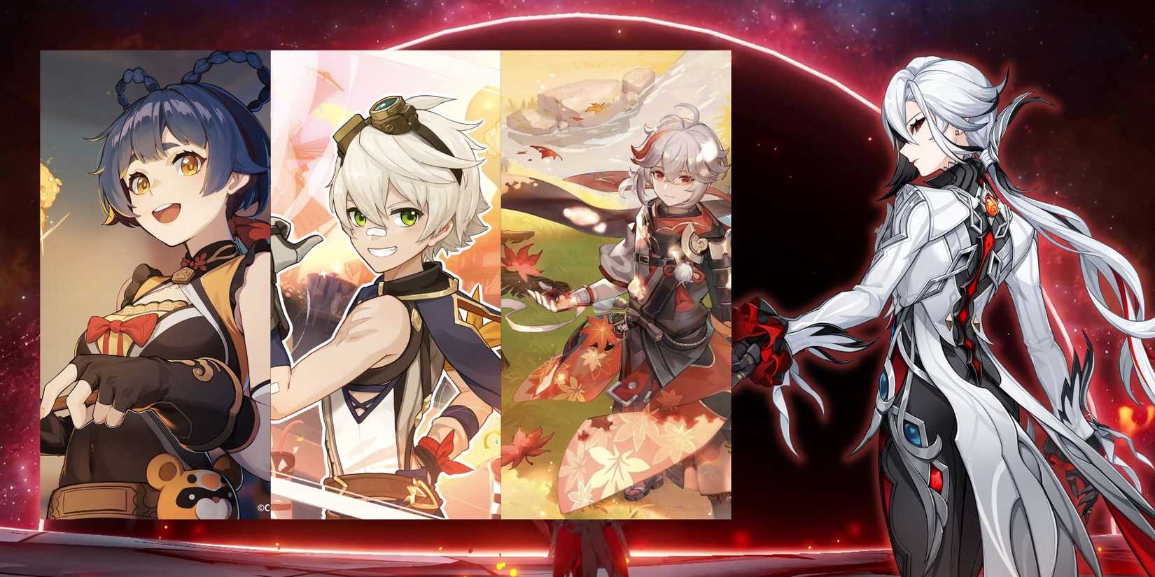 Genshin Impact Arlecchino + Xiangling + Bennett + Kazuha