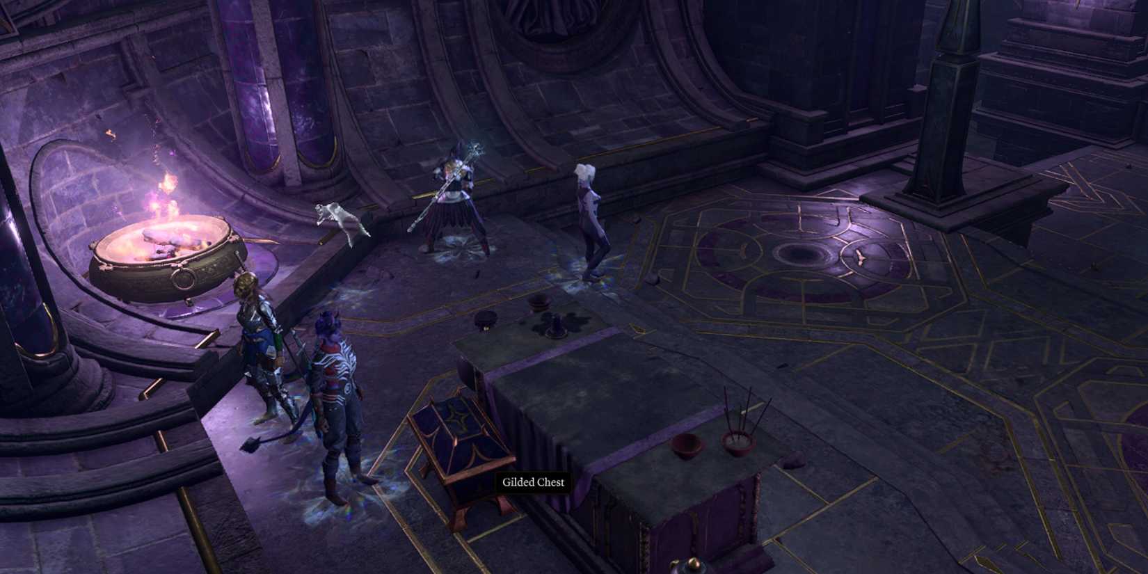 gilded chest in temple of shar