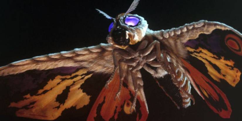 GMK Mothra flying over Tokyo.